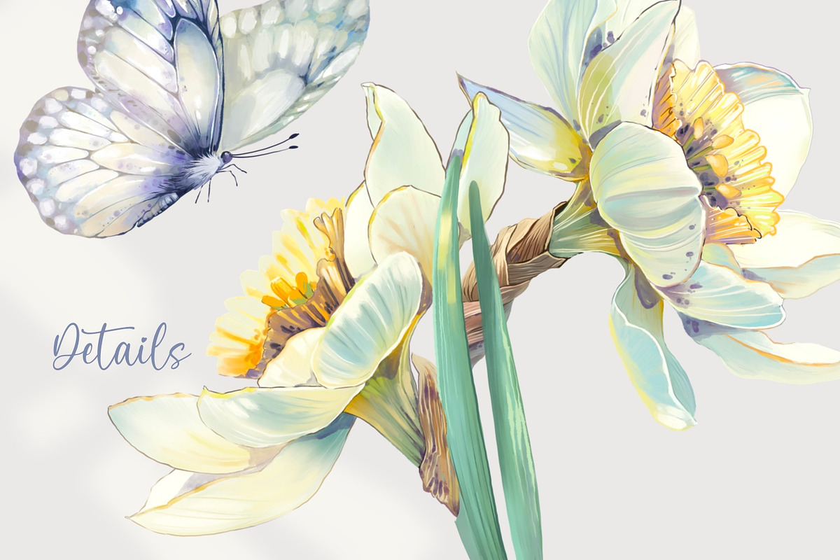 Narcissuses and Butterflies, an Illustration by Shabbypie (Photo 6 of 19)