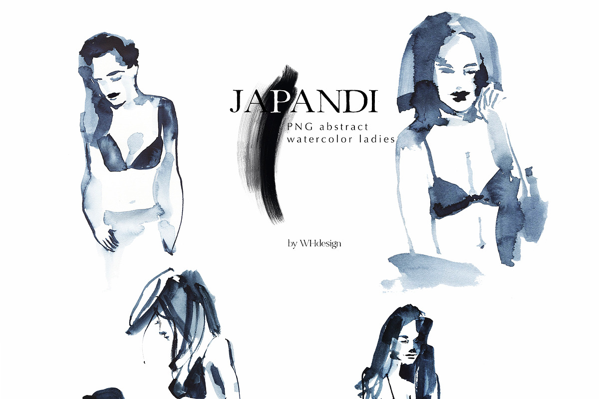 Japandi Abstract Watercolor Clip Art, a Decorative Illustration by whiteheartdesign (Photo 12 of 24)