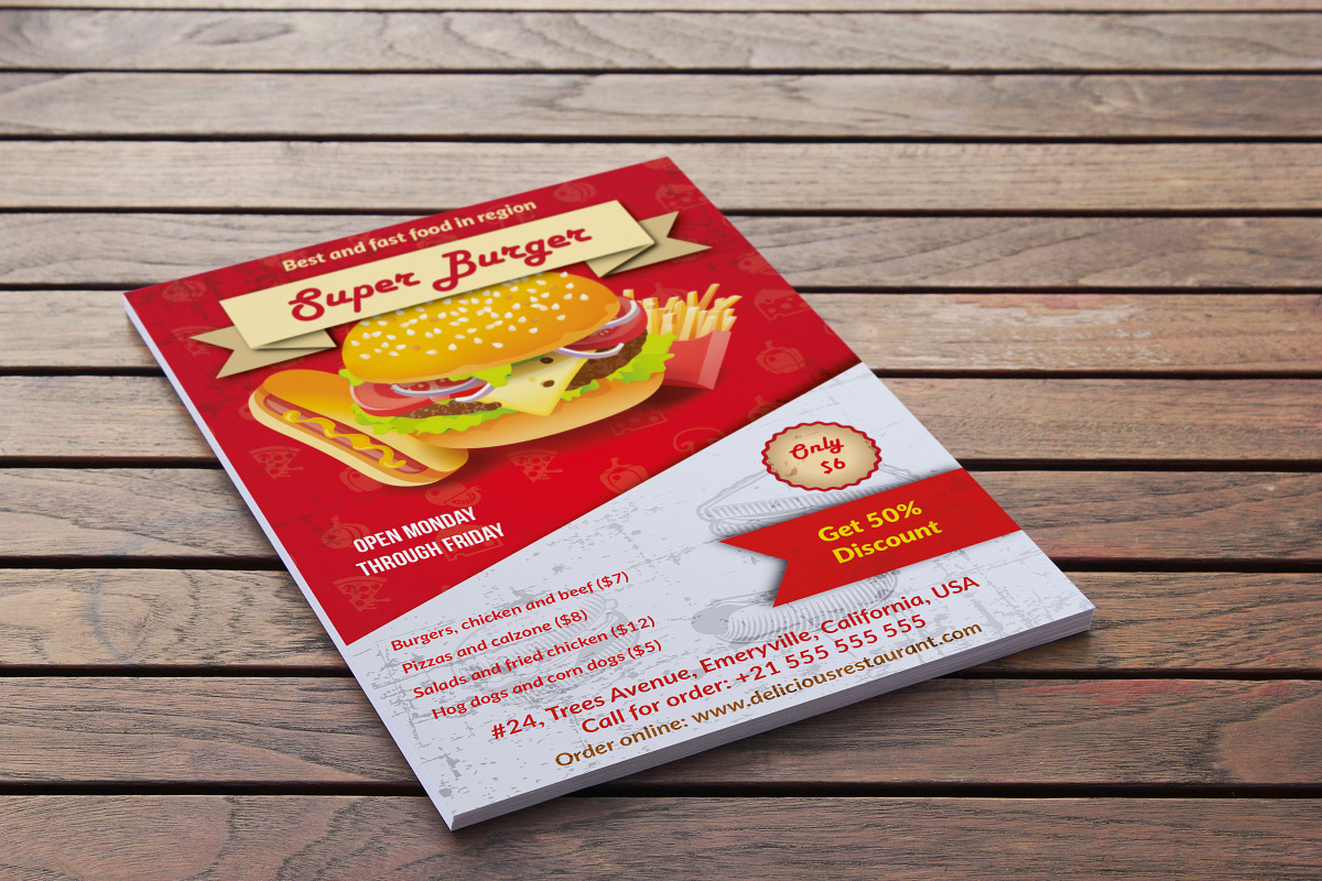 Bundle Flyers Fast Food, a Flyer Template by DesignsStore (Photo 2 of 4)
