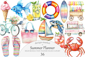 Cute Summer Planner, an Illustration by Design Market
