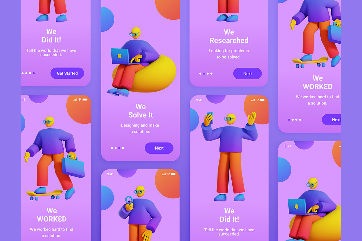 WORK3D Character Illustrations, an Object Graphic by Rakata Studio (Photo 6 of 6)
