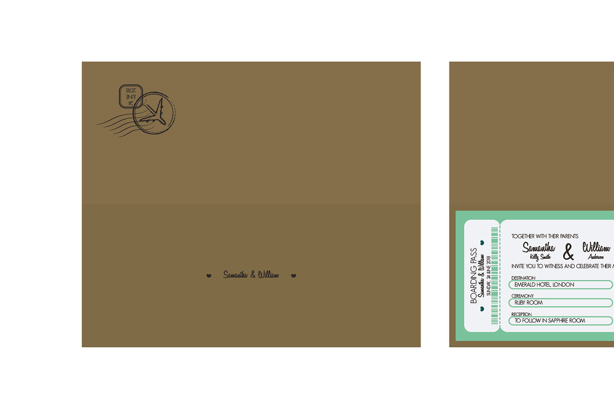 Wedding Invitation Boarding Pass, an Invitation Template by Lyllopop (Photo 2 of 3)