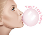 Set — Girl with Chewing Gum, a Healthcare Illustration by Zonda (Thumbnail 5 of 5)