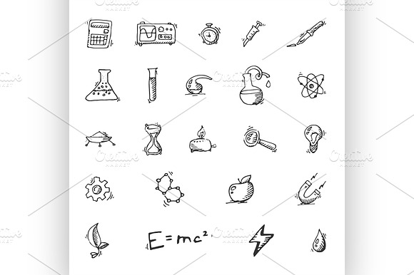 Doodle Science Icon Set