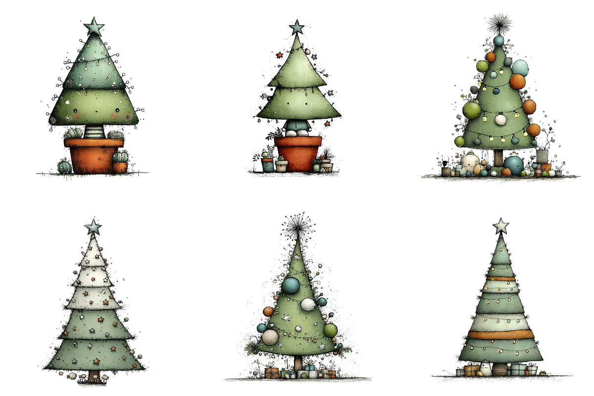 Christmas Tree Clipart, an Illustration by DreamArtGraphic (Photo 2 of 5)