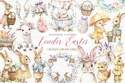 Watercolor Pastel Easter Clipart, an Animal Illustration by ClipArtCharm (Thumbnail 1 of 5)