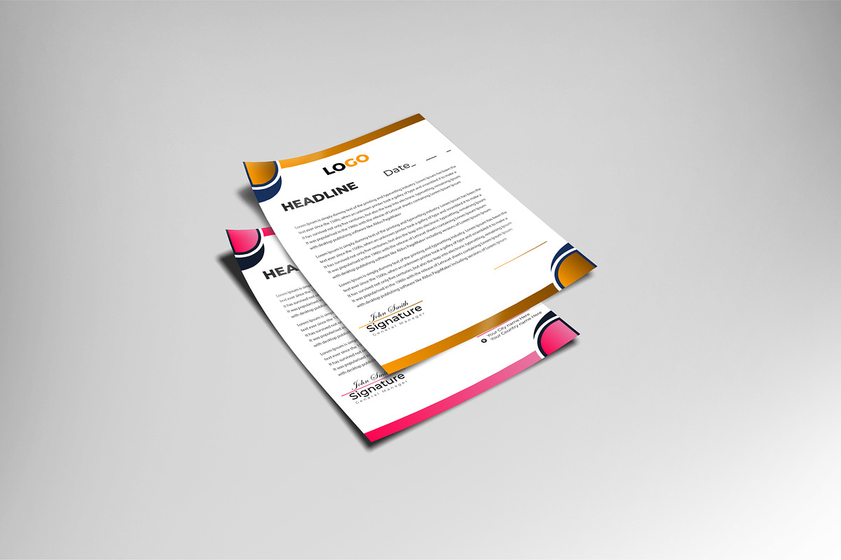 Modern Letterhead Template, a Stationery Template by Vectsaifur807 (Photo 2 of 3)