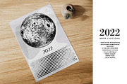Moon Calendar 2022 Black&White, a Stationery Template by land art (Thumbnail 2 of 7)