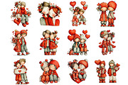 Watercolor Valentine Couple Clipart, an Illustration by Designking (Thumbnail 2 of 5)