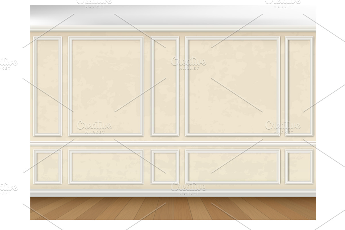 The wall of classic interior. Vector, a Decorative Illustration by belander (Photo 3 of 7)