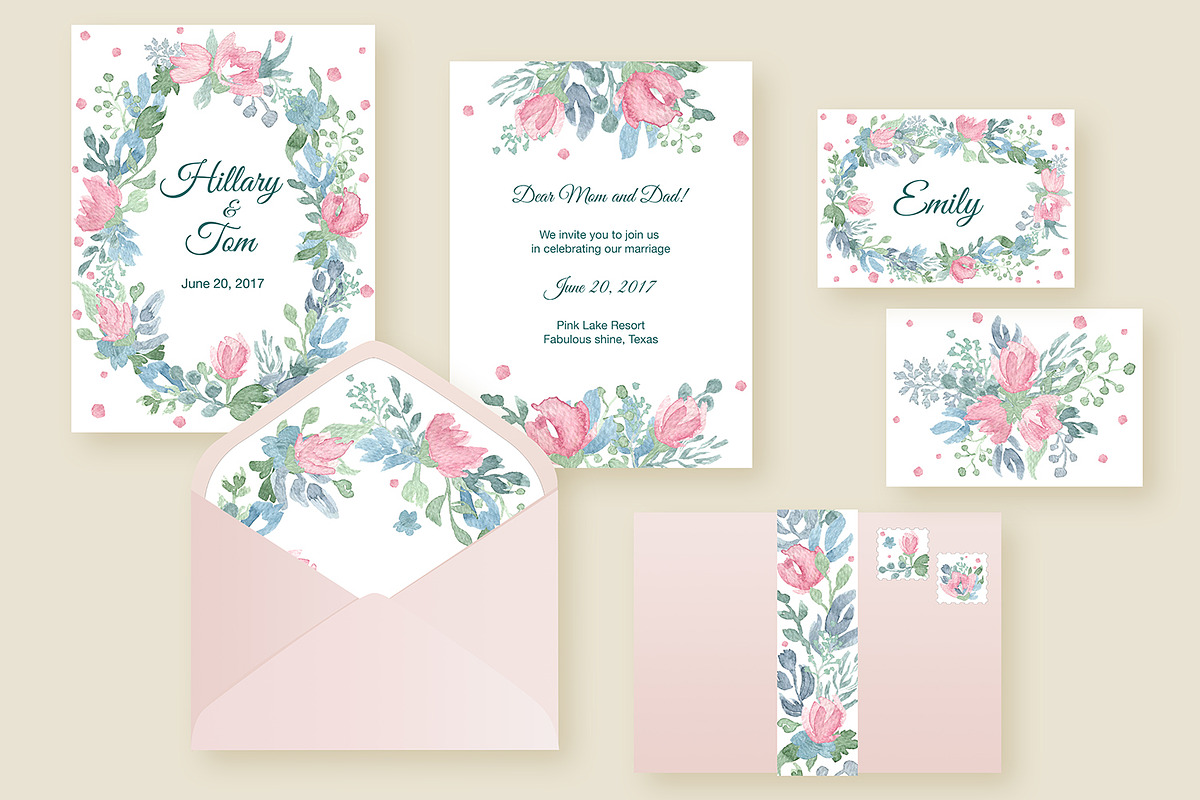 Tender Roses-Wedding Invitation Set, a Decorative Illustration by Happiestsim (Photo 2 of 6)