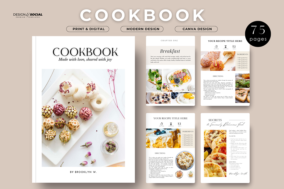 Cookbook PDF with Meal Plan & Tips