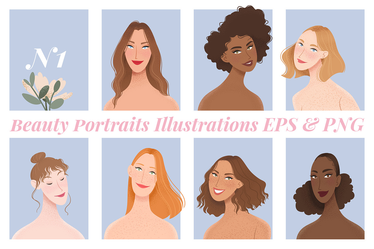Women Beauty Portraits, a Healthcare Illustration by Bigio Designs (Photo 2 of 6)