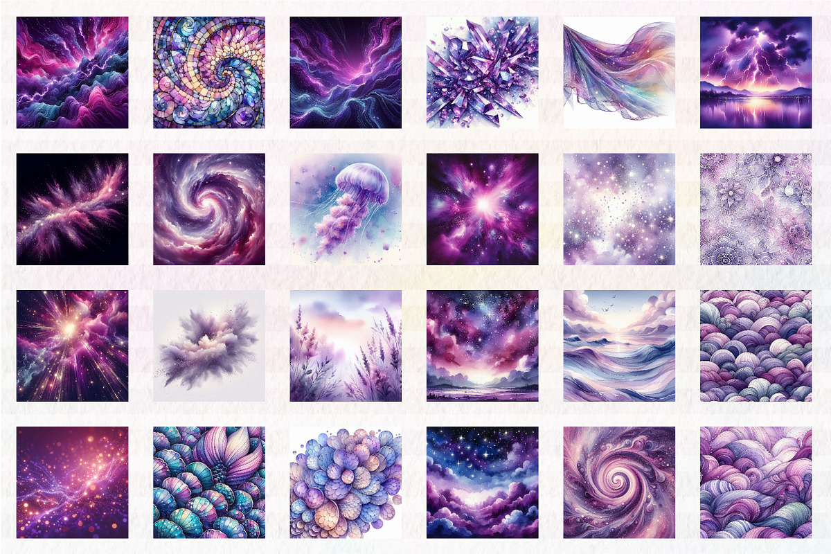 Luminous Purple Seamless Digital Pap, an Illustration by CreationArt (Photo 4 of 4)