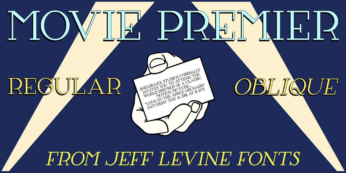 Movie Premier JNL, a Serif Font by Jeff Levine Fonts (Photo 1 of 5)
