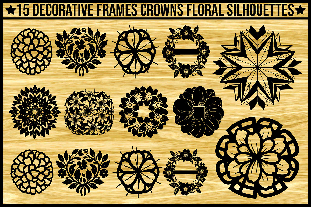 Decorative Floral Frame Silhouette S, an Illustration by Designer_Momina (Photo 1 of 4)
