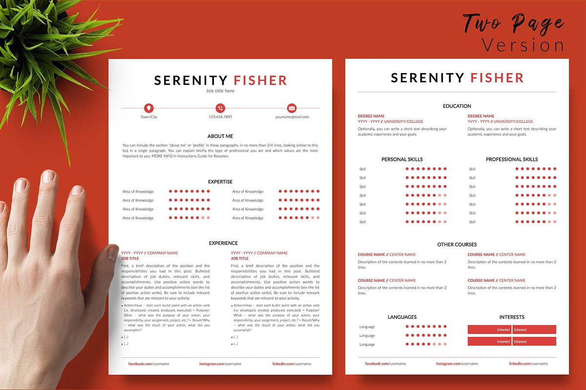 Modern Resume Bundle / CV - Serenity, a Resume Template by Templates Design Co. (Photo 3 of 17)