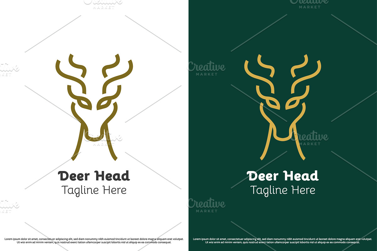 Elegant Deer Head Logo Design Icon, a Branding & Logo Template by Morvana Crew