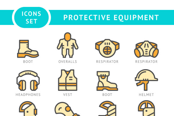Set Icons Of Protecting Equipment