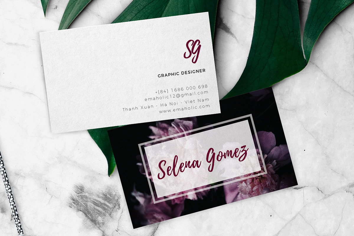 Floral Business card, a Business Card Template by Emaholic Template (Photo 3 of 4)