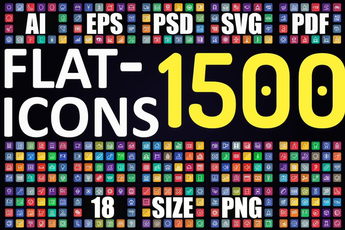 1500+ Flat Icons - Line Icons, an Outline Icon by FlatLineIcons (Photo 1 of 21)