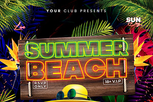 Summer Beach Night Instagram PSD