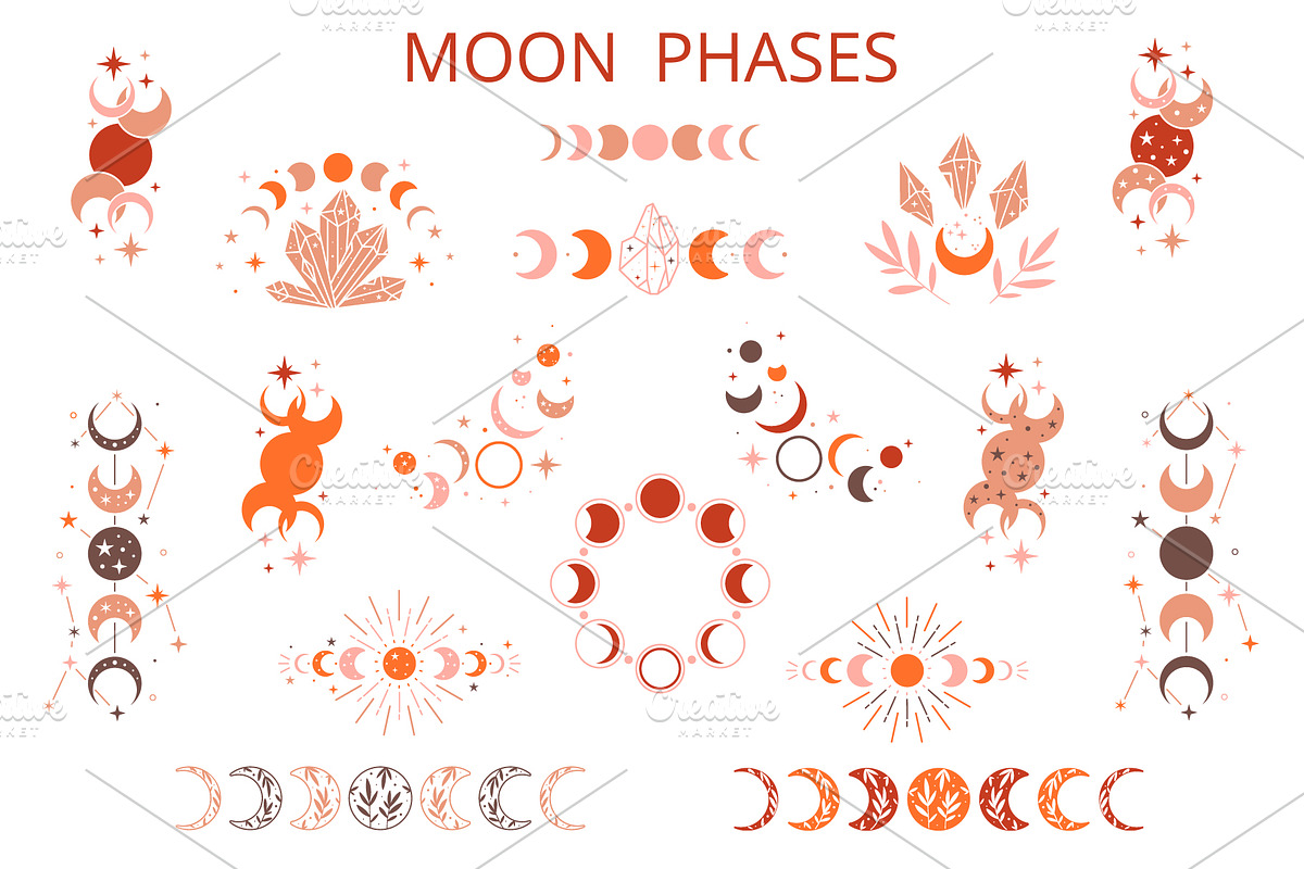 Moon Phases and Crystals, an Illustration by Svetlana Avv (Photo 2 of 11)