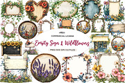 Summer Empty Sign & Wildflowers, an Illustration by CreationArt (Thumbnail 1 of 9)