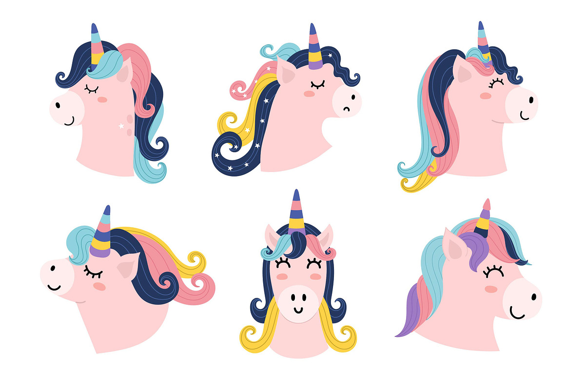 Unicorns Clipart Collection, an Animal Illustration by Gulnara Sabirova (Photo 4 of 20)