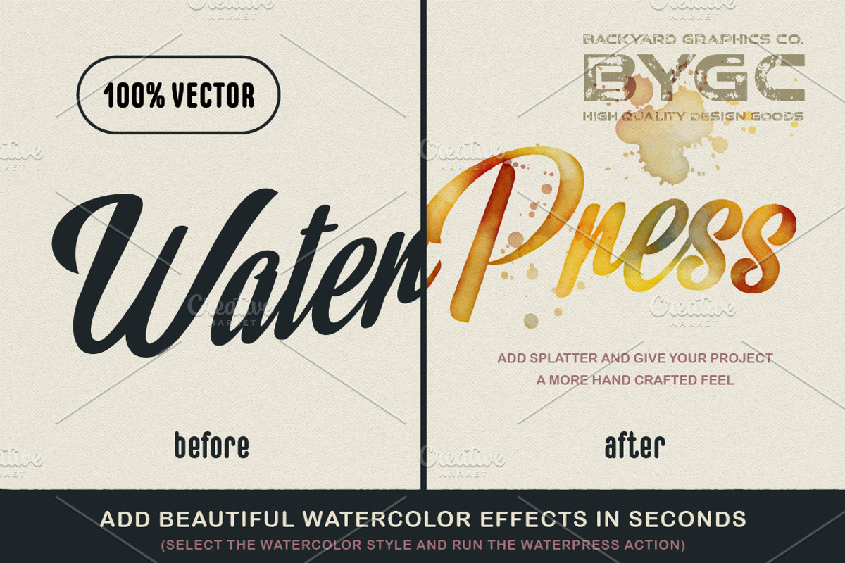WaterPress Vector Watercolor Effects preview 3
