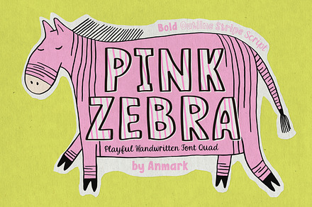 Pink Zebra Quirky Four-Font Family, a Handwritten Font by AnMark