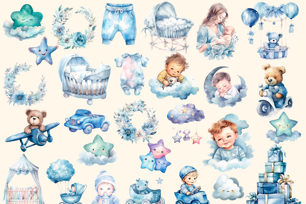 My Happiness, Big watercolor clipart, a Decorative Illustration by Hello My Print (Photo 6 of 12)