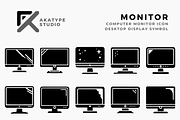 Monitor Icon Vector, a Solid Icon by Akatype Studio (Thumbnail 1 of 3)