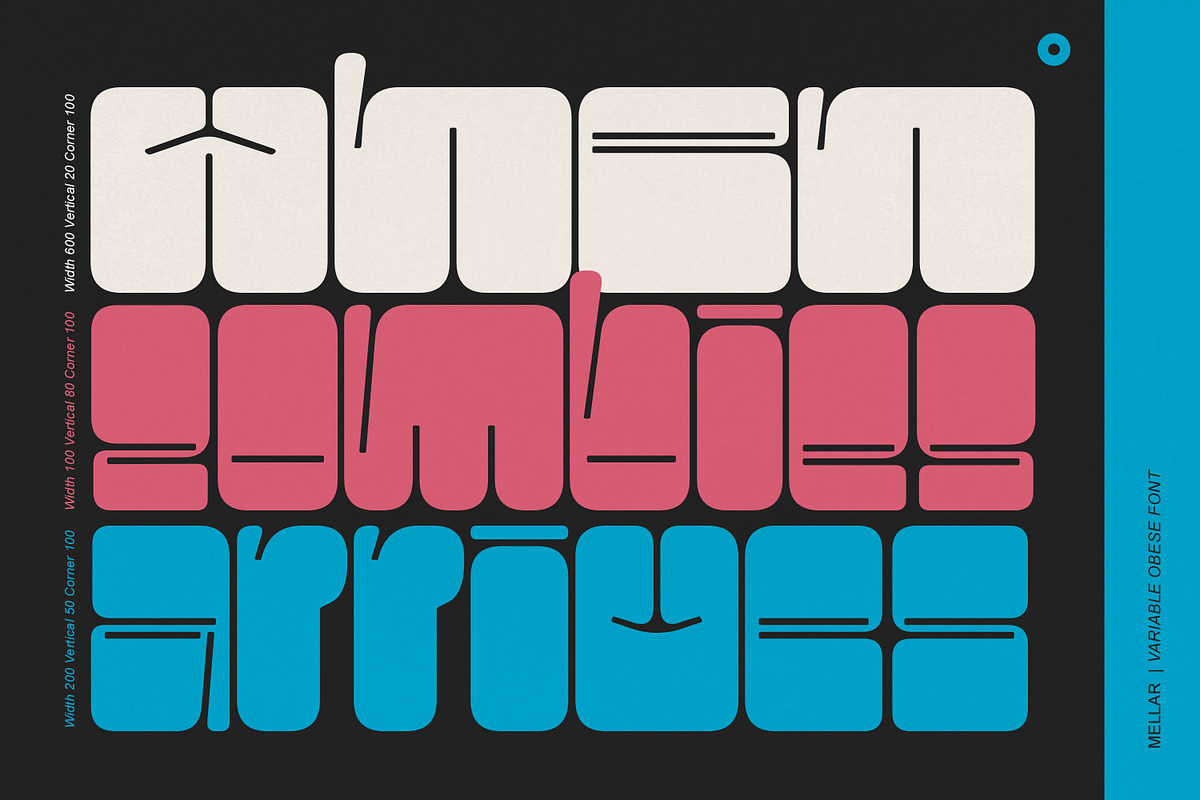 Mellar - Variable Obese Font, a Sans Serif Font by creativemedialab (Photo 3 of 13)