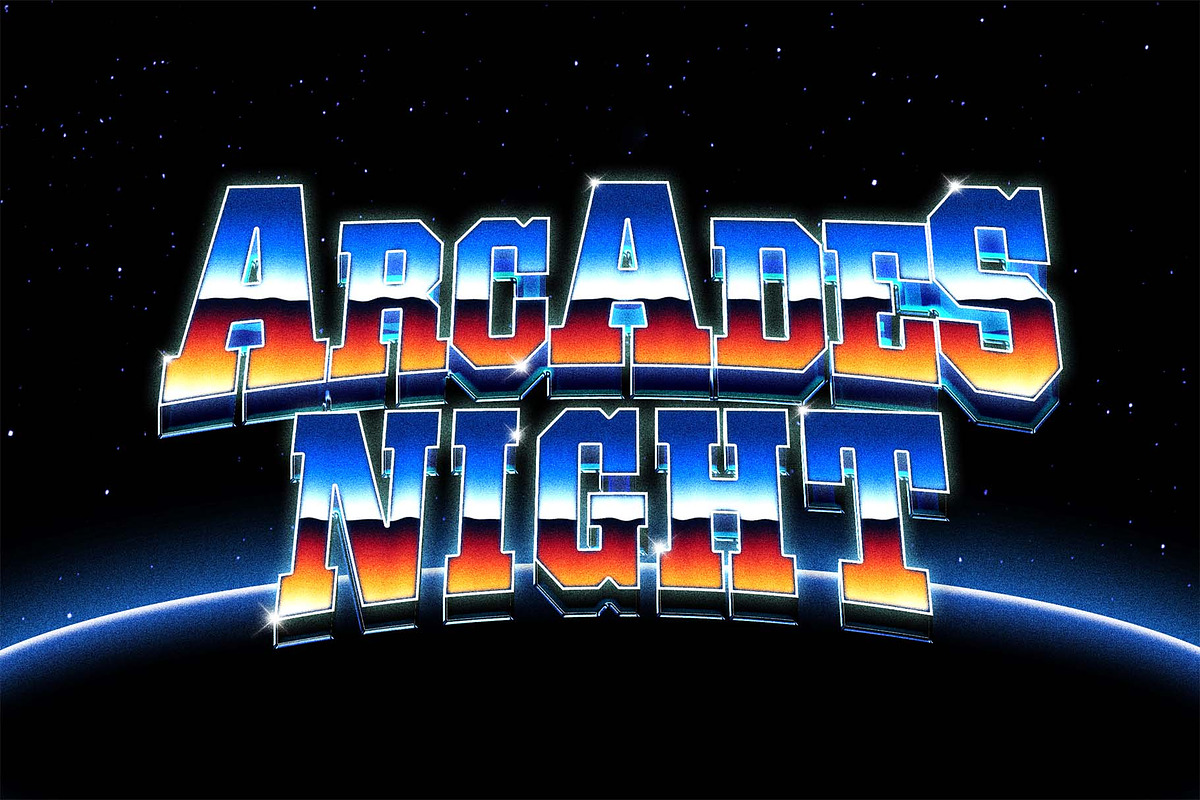 Neon Retro Text Effect Pack, a Layer Style Add-On by Sixtysix Labs (Photo 7 of 9)