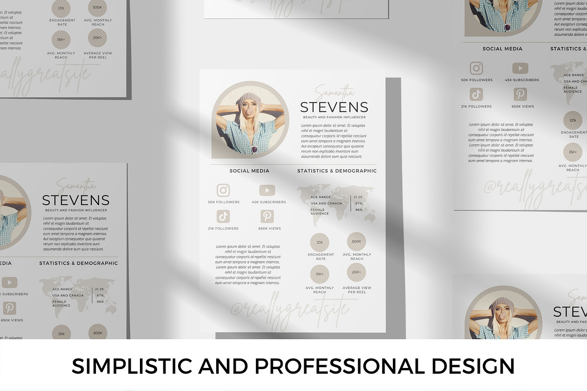 2 Page Media Kit Template Beige, a Presentation Template by CoCreatorDesigns (Photo 2 of 7)
