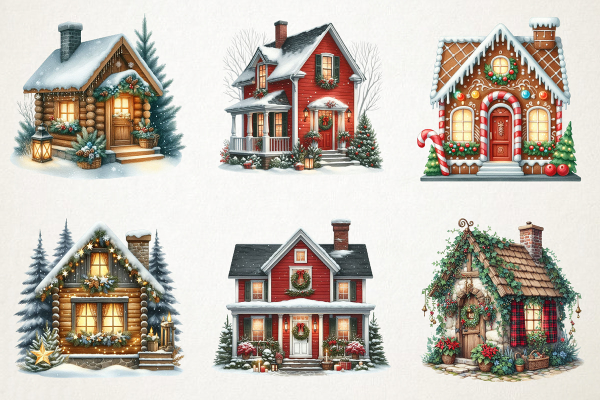 Christmas House Clipart, an Illustration by RobertsArt (Photo 6 of 7)