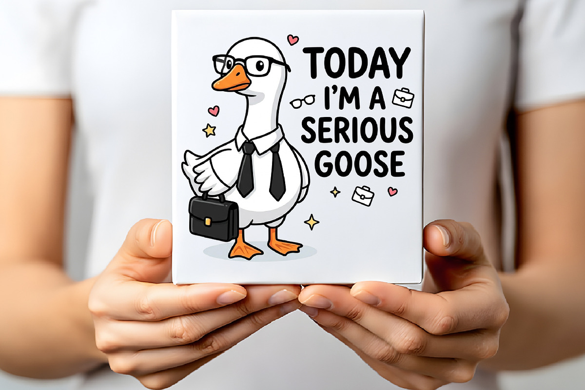 Today I'm a Serious Goose PNG, an Illustration by CraftArtStudio (Photo 3 of 4)