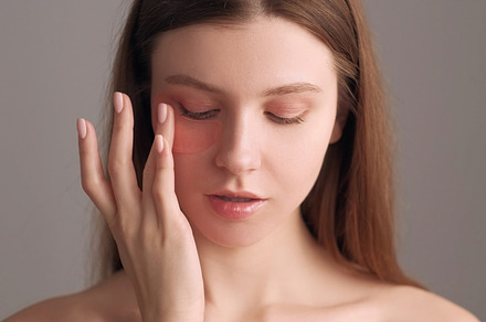 Collagen patches facial treatment woman pad hand, a Beauty & Fashion Photo by Photo Drive Studio