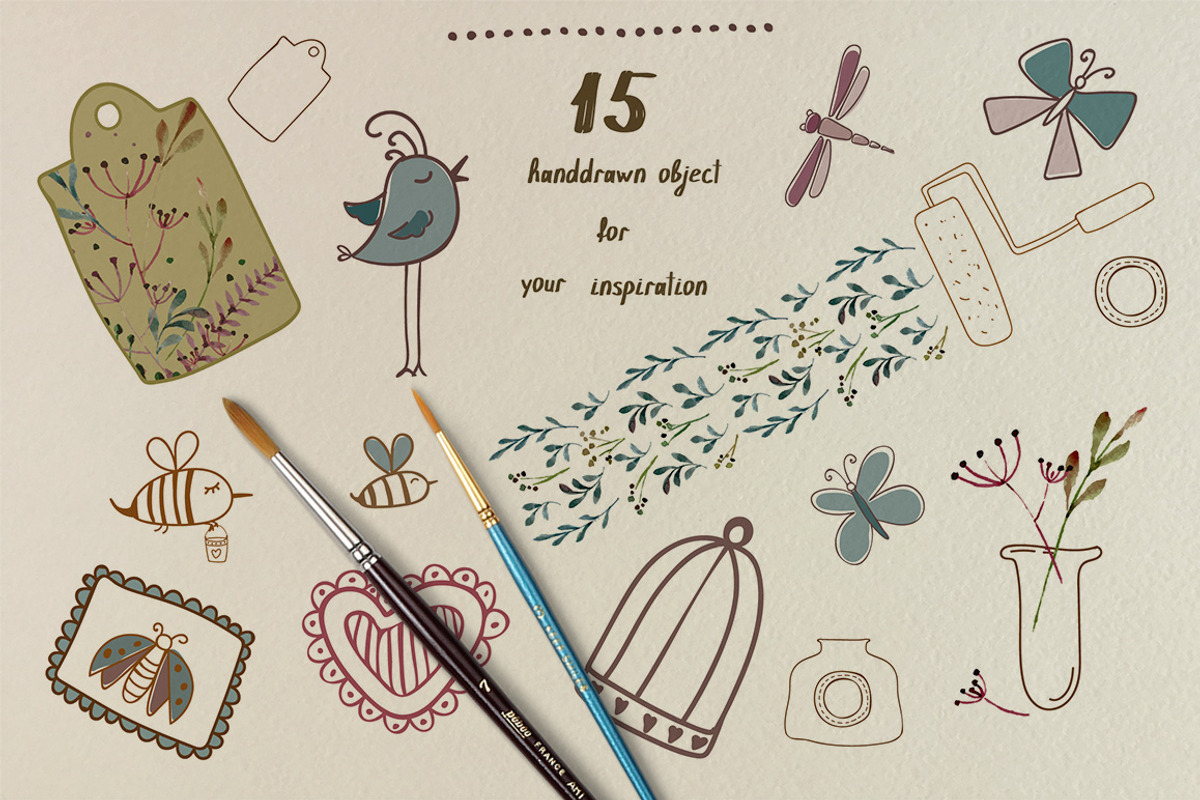 Leaves and Brunches, a Decorative Illustration by tinybunnyshop (Photo 2 of 7)