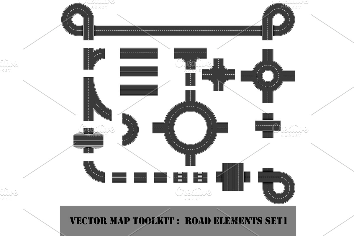 Map Toolkit. Top View Position., a Transportation Illustration by piter.goskov