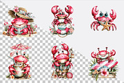 Whimsical Summer Crab Clipart Bundl, an Illustration by SVGArt (Thumbnail 2 of 9)