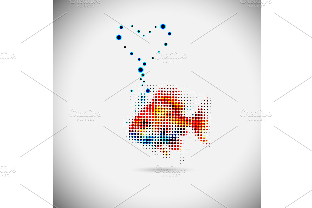 golden Fish halftone dots . Not AI, an Animal Illustration by Nenahliadava Design