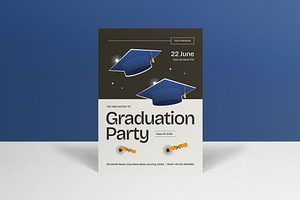 Green Graduation Party Invitation, an Invitation Template by graphicook