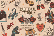 Traditional Tattoo Graphic Assets, an Illustration by ARQAM Studio (Thumbnail 1 of 9)