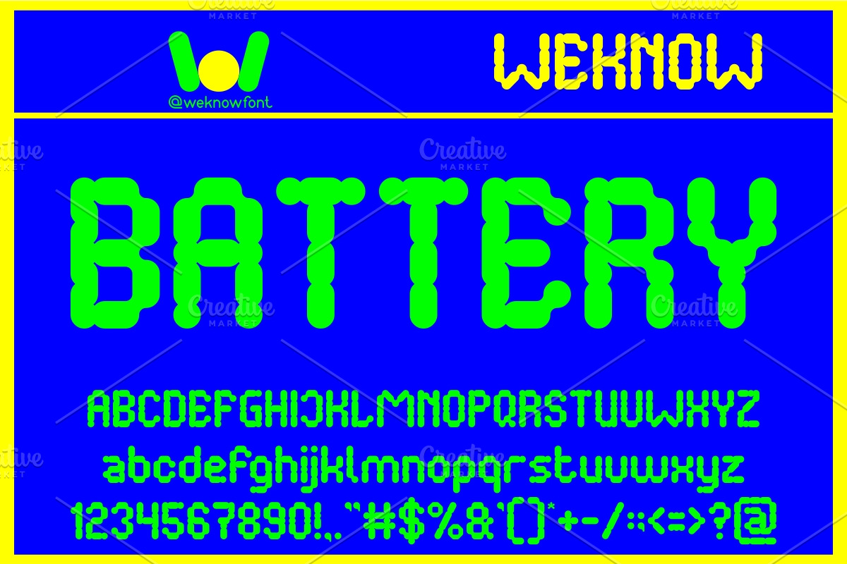 Battery font, a Font by weknow (Photo 1 of 5)