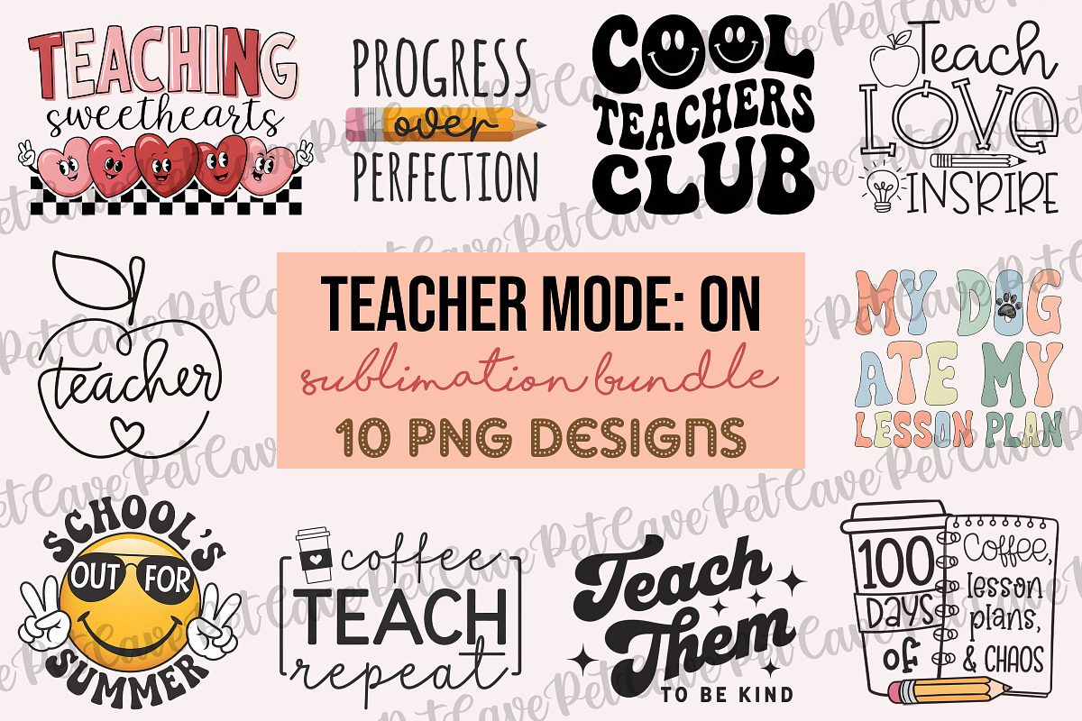 Teacher Mode On Sublimation Bundle, a Graphic by Pet Cave (Photo 1 of 11)