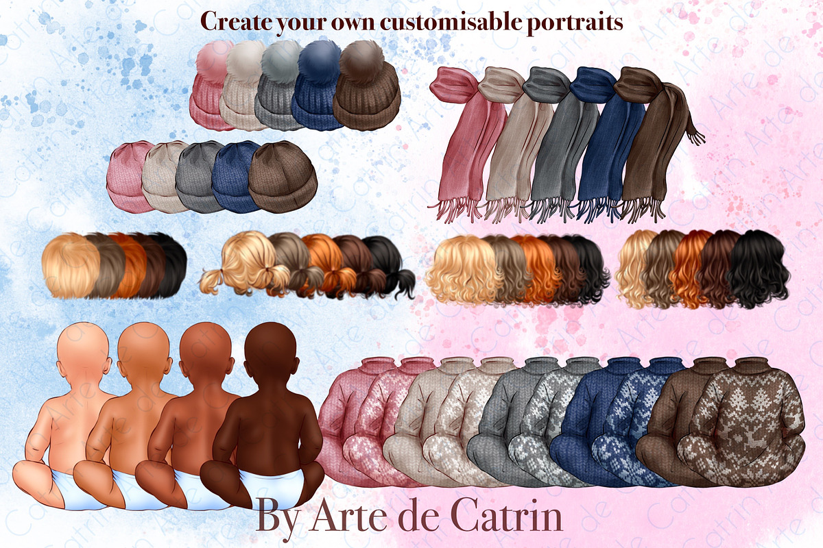 Winter Mood, Family Clipart, a Decorative Illustration by ArtedeCatrin (Photo 8 of 12)