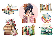 Books clipart, Booklover PNG, an Illustration by Illustrator Space (Thumbnail 6 of 9)