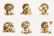 Whimsical Summer Hedgehog PNG, an Animal Illustration by CreationArt (Thumbnail 3 of 7)